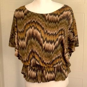 West Key metallic zig zag top. Size S